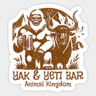 The Yak and Yeti Bar Restaurant in Orlando Asia distressed look Sticker